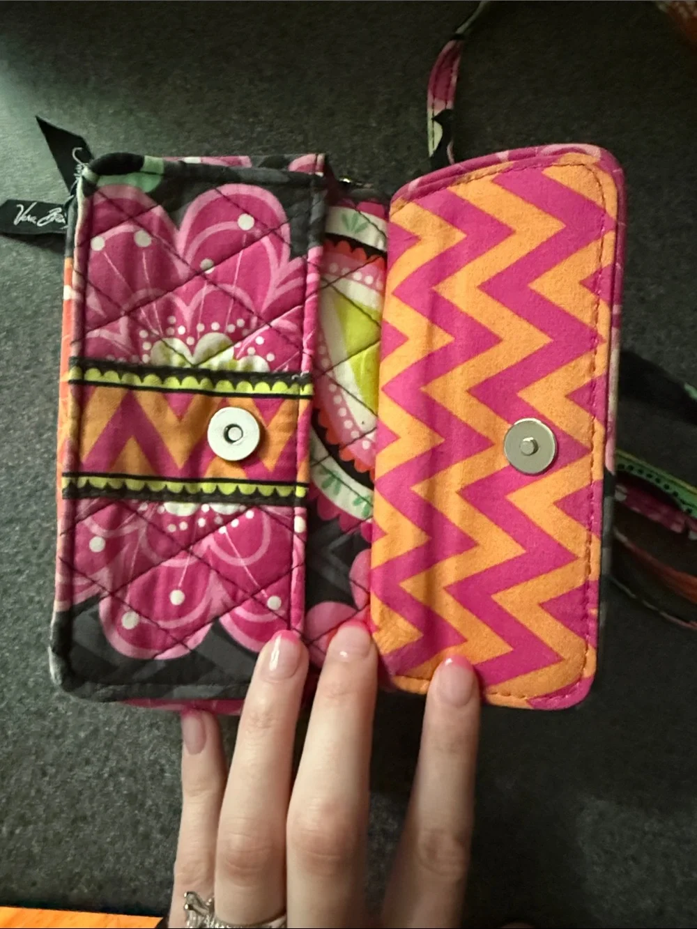 Vera Bradley Pink Floral Quilted Crossbody with Multicolor Strap